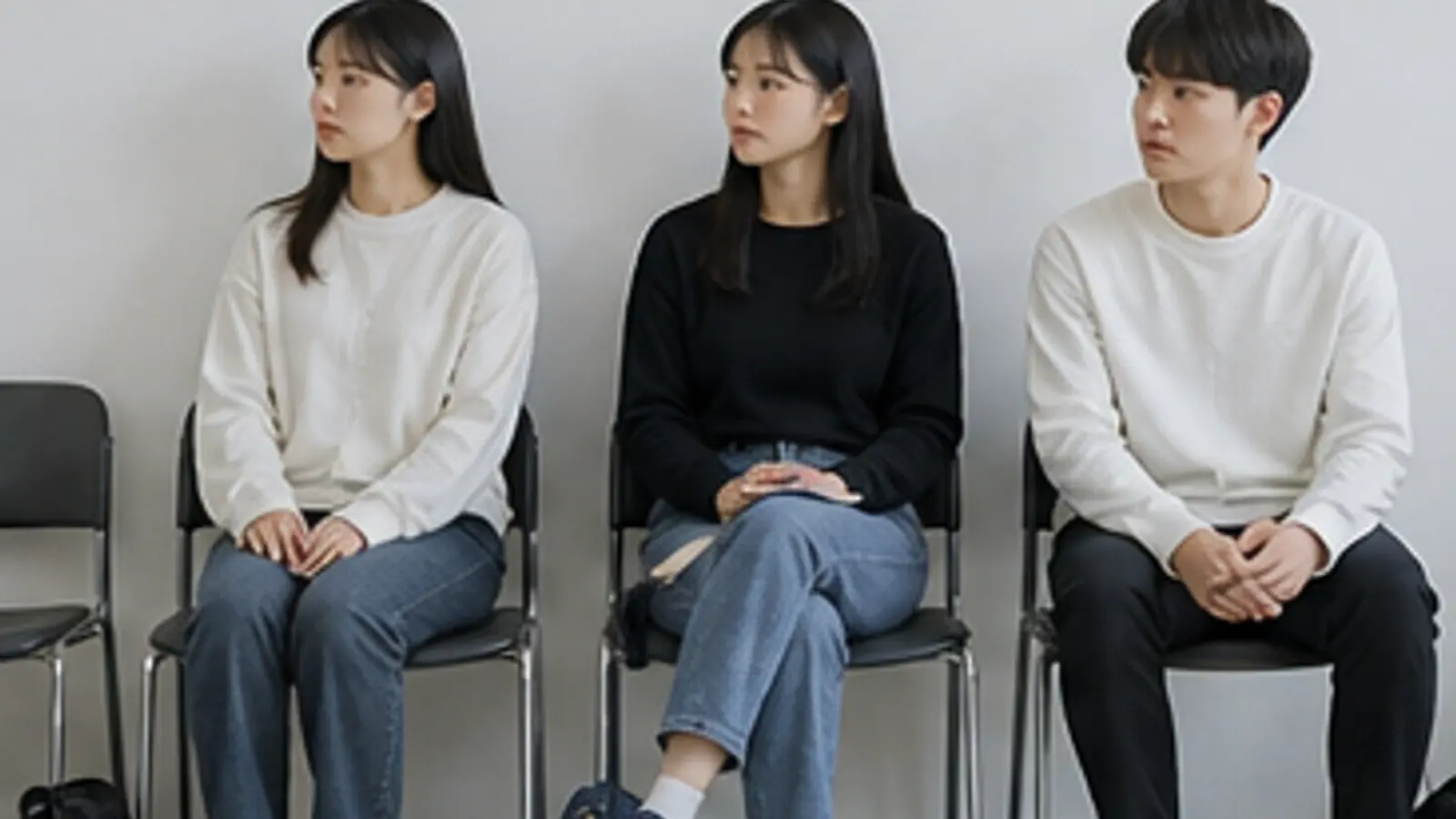 보호자와 청소년이 주방에서 청소년 오디션 전 역할카드 놀이로 표현 방식을 살피는 모습